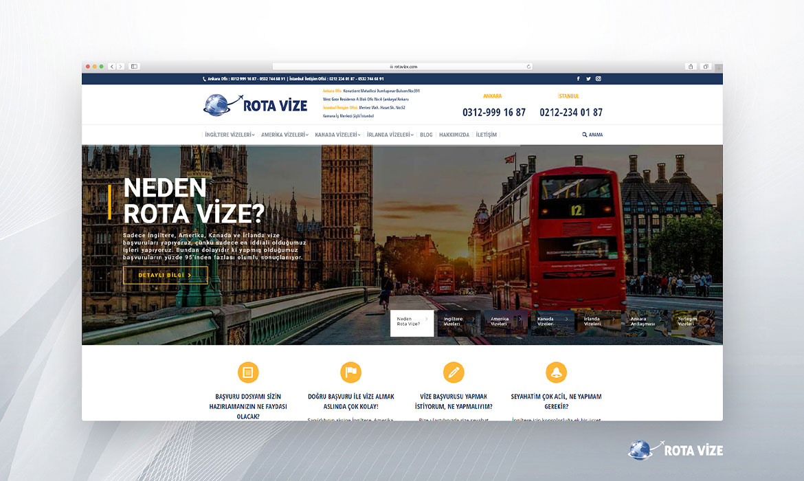 Rota Vize Web Sitesi Tasarımı