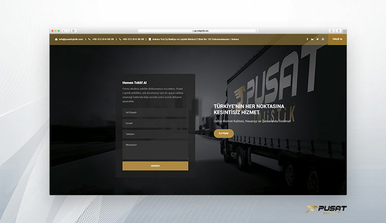 Pusat Lojistik Web Sitesi Tasarımı